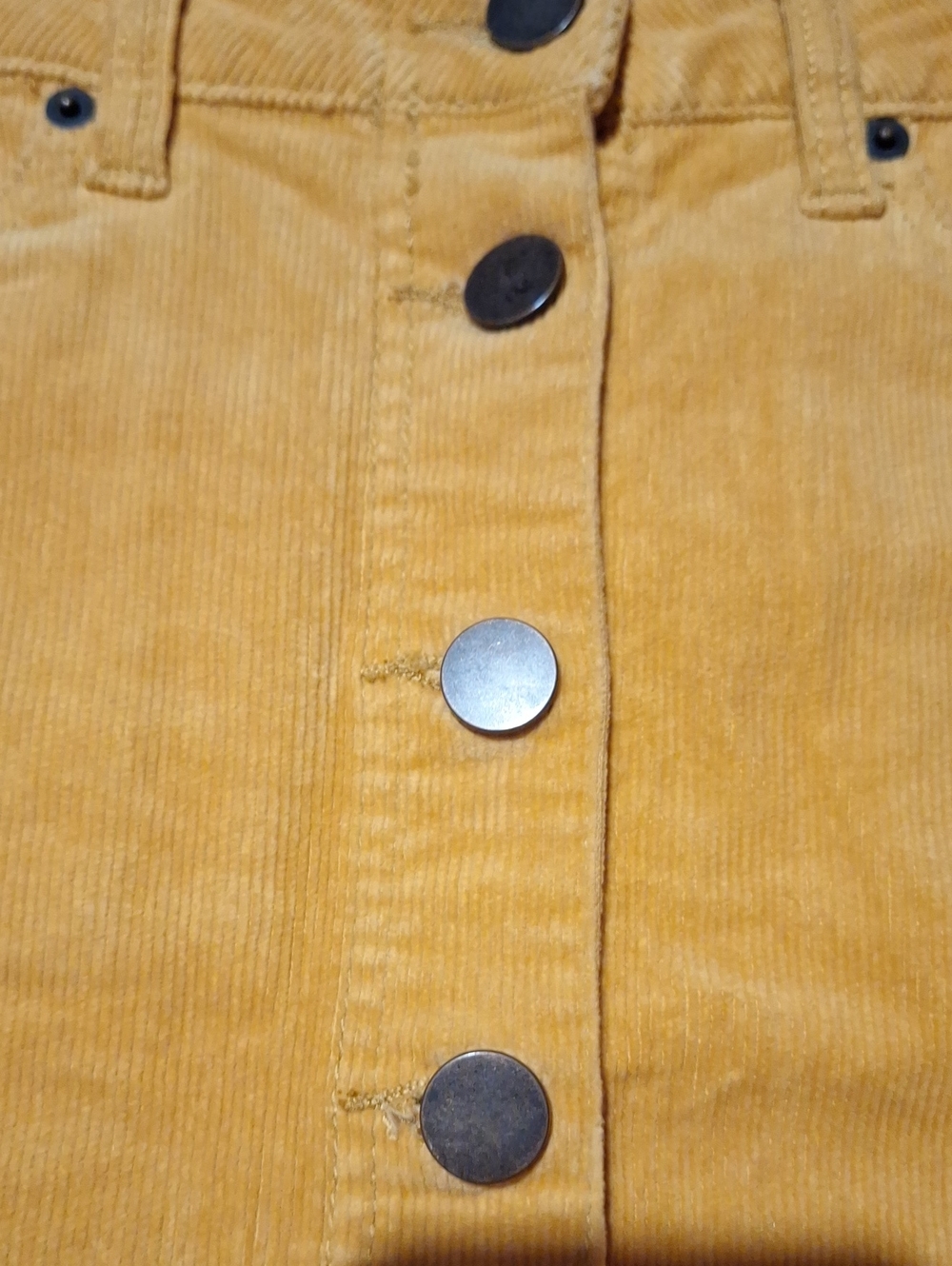 NOBO Mustard Yellow Button-Front Corduroy Mini Skirt - Picture 2 of 5